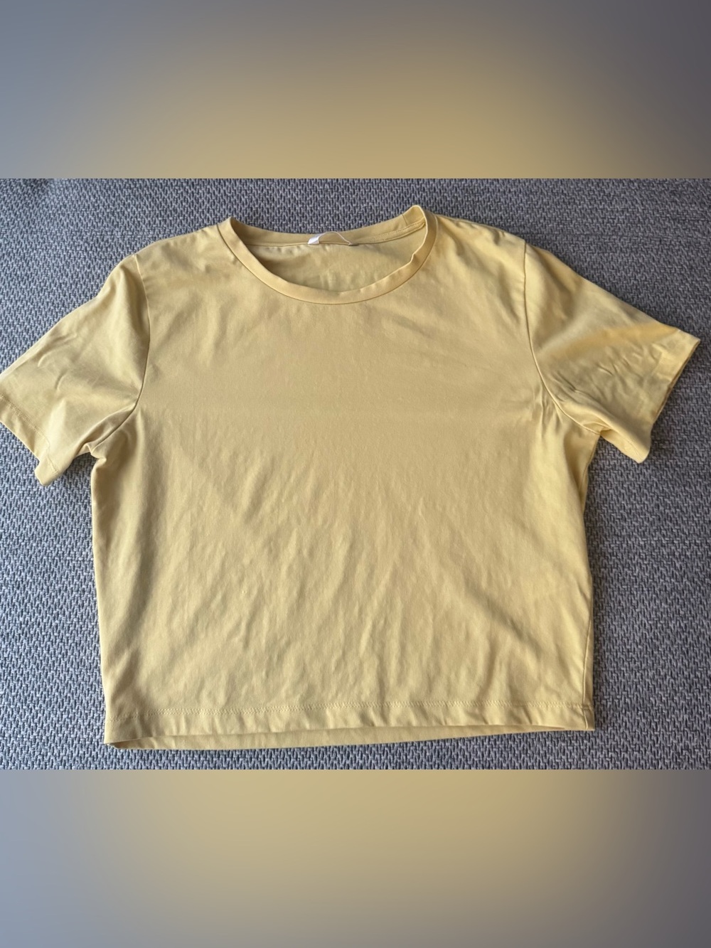 Zara Cropped Cotton T-Shirt – Soft Yellow | Size XL | NWOT